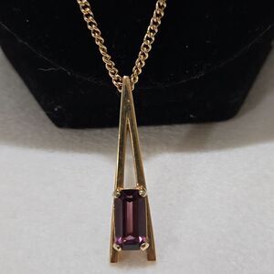 Avon Necklace with Purple Gemstone